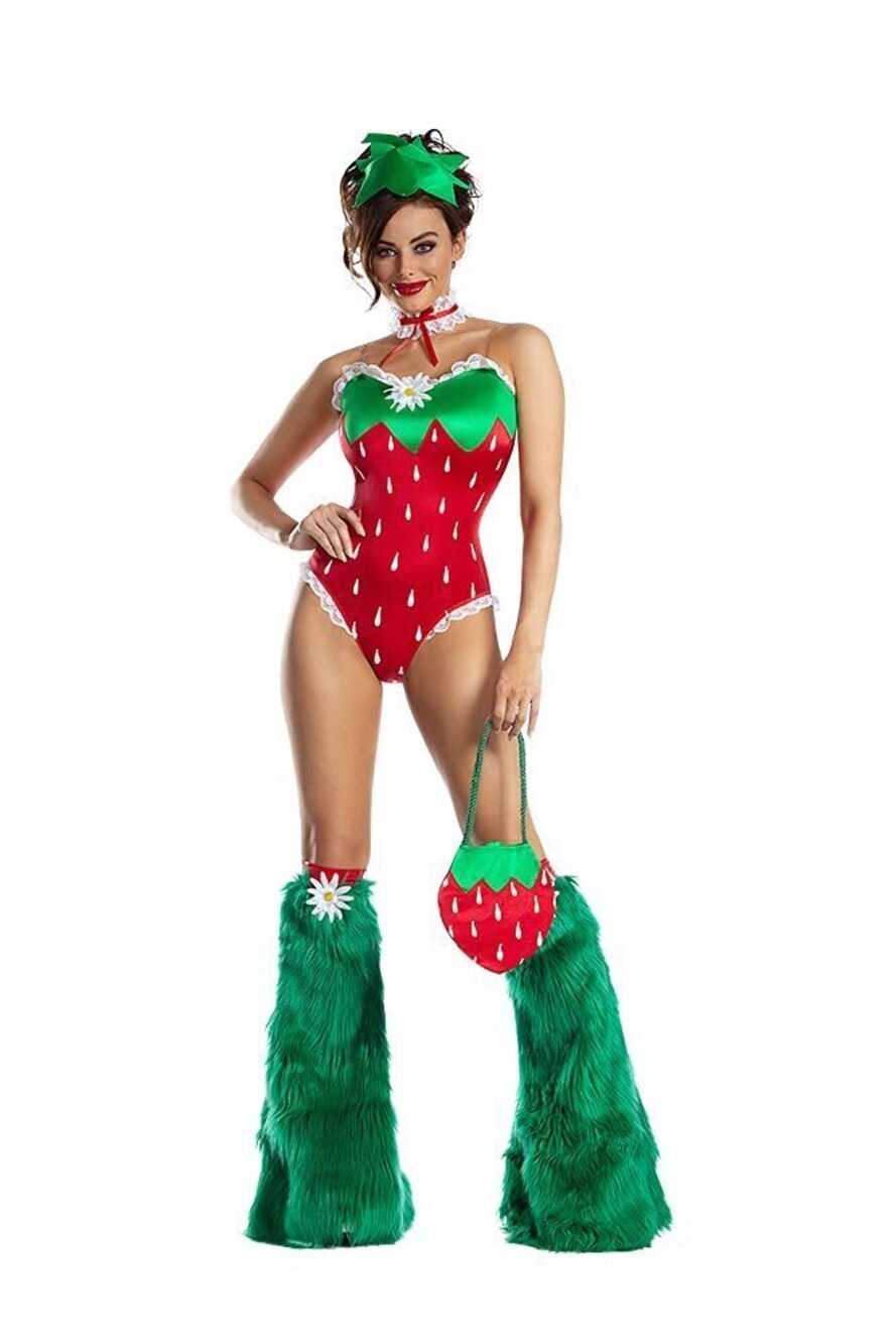 7943 Sassy Strawberry Costume, Red, Medium